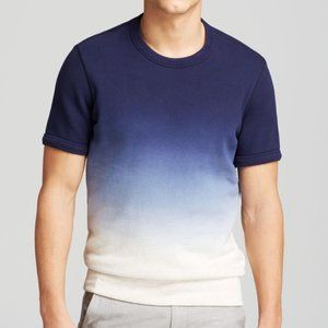 VINCE Men's Blue Dip Dye Short Sleeve French Terry